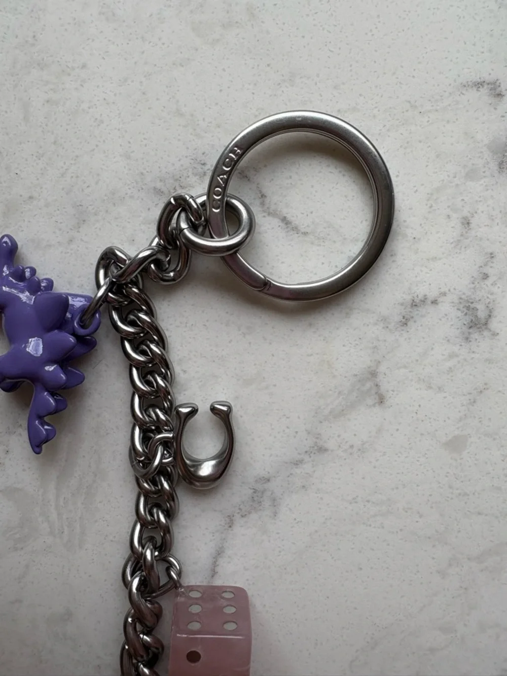 Coach Charm Keyring with Colorful Charms Bag Charm Chain
